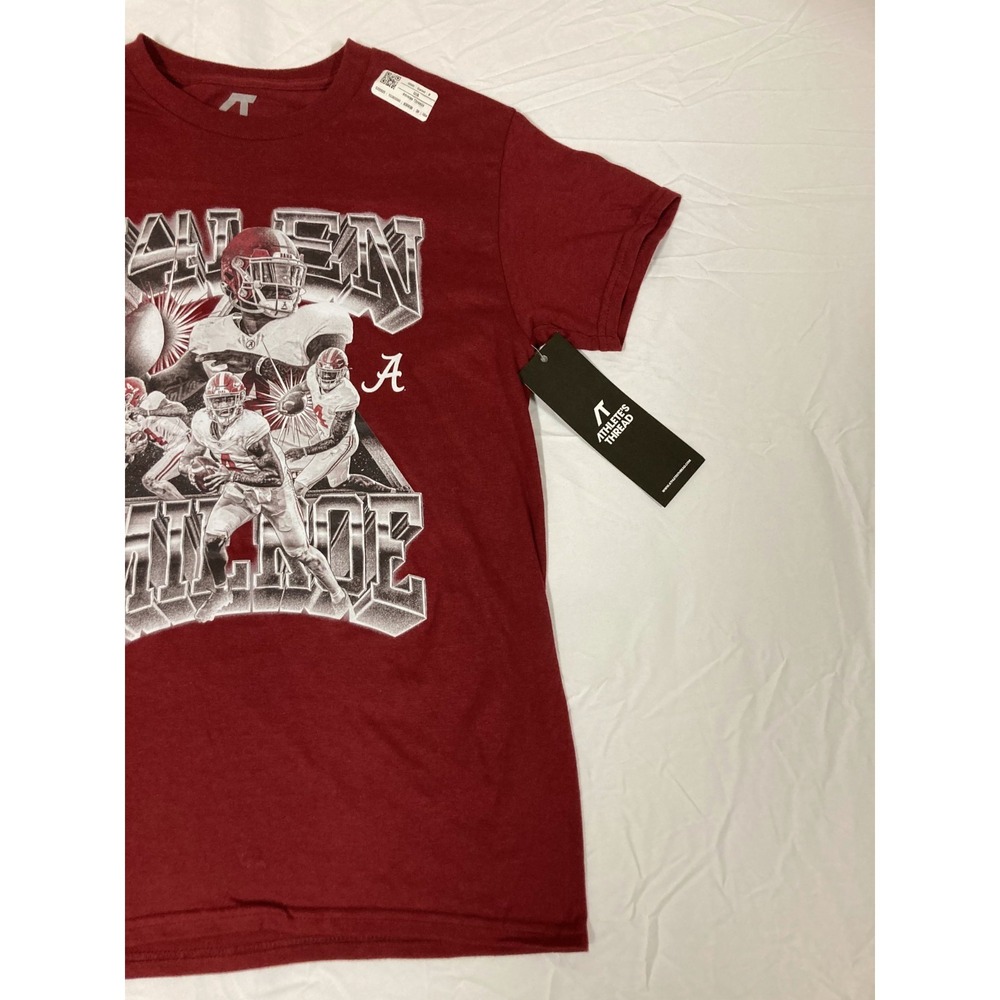 Alabama Crimson‎ Tide Jalen Milroe Athlete's Thread Short Sleeve T-Shirt - Small - Picture 3 of 10
